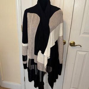 Colorblock Open Front Cardigan